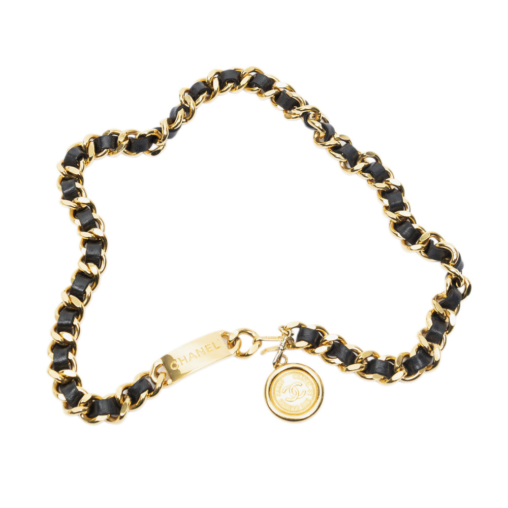 Chanel CC Medallion Leather Chain Belt